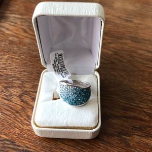 Sterling silver ring with Swarovski crystals